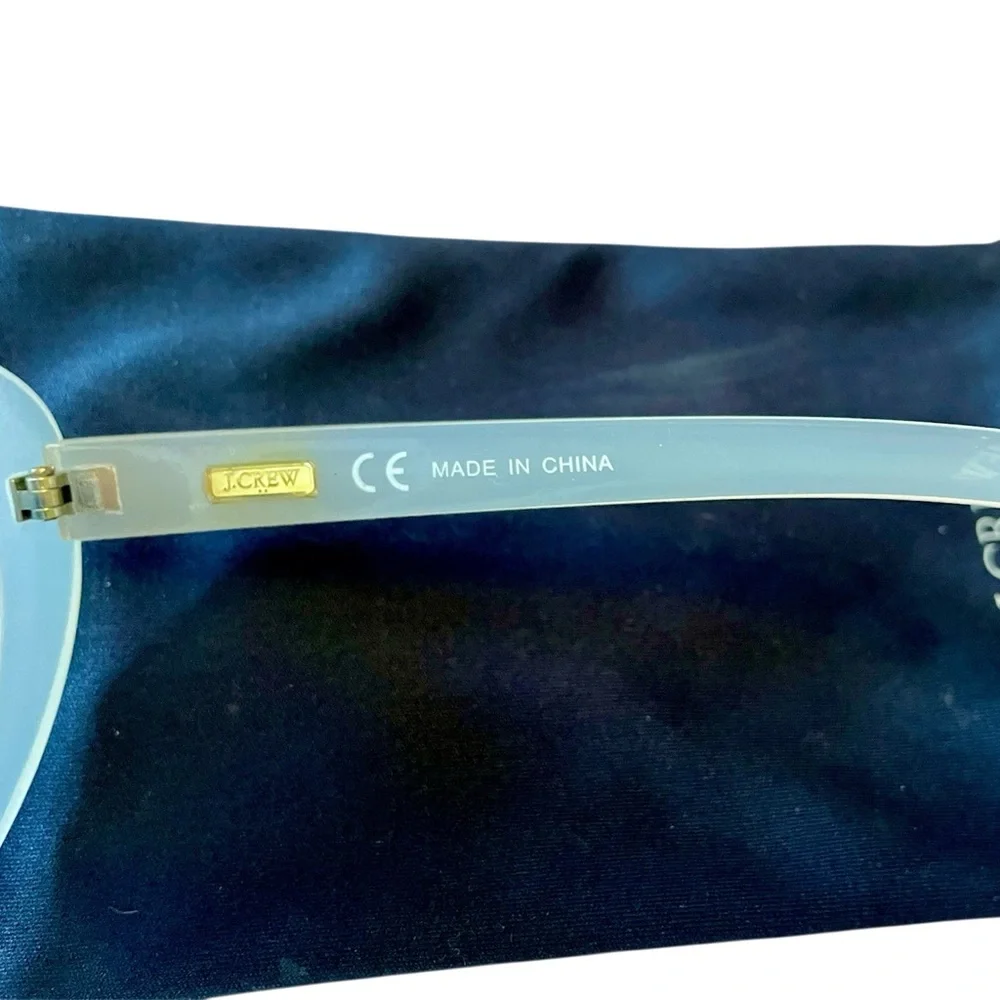 J.CREW CAT-EYE SUNGLASSES PEARL WHITE SUNNIES RETRO LIKE NEW ☀️ - Picture 3 of 4